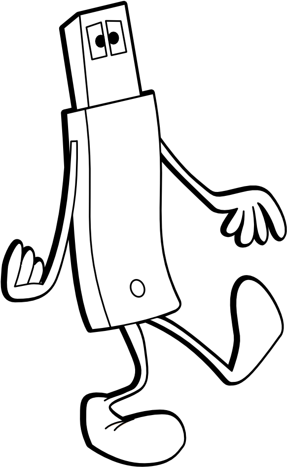 Zipper Clipart Transparent - Clipart Flash Drive Cartoon - Png Download (582x944), Png Download