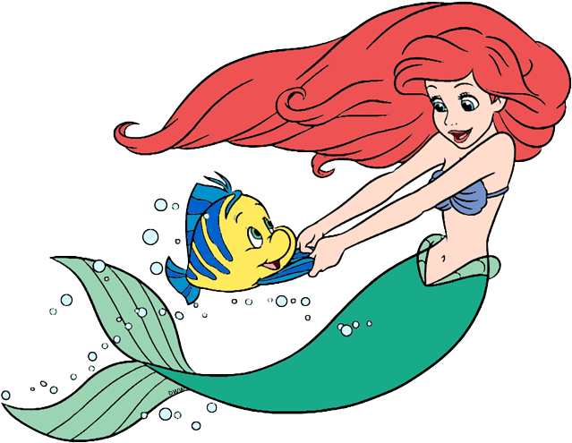 Ariel And Friends Clip Art 2 - Clip Art Ariel And Flounder - Png Download (647x501), Png Download