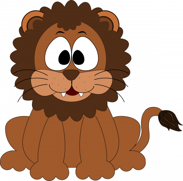 Brown Lion Cartoon Clipart (600x592), Png Download
