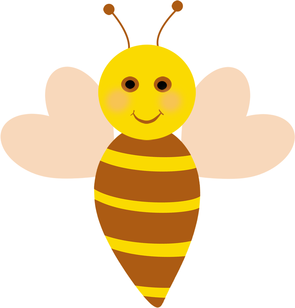 Bee With Heart Shaped Wings - Honeybee Clipart (1063x1063), Png Download