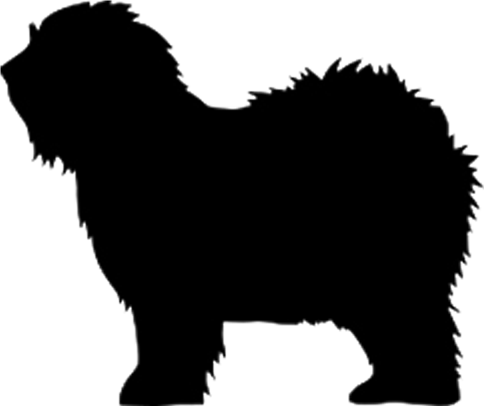 Old English Sheepdog Clipart Newfoundland Cross - Old English Sheepdog Silhouette - Png Download (1000x1000), Png Download