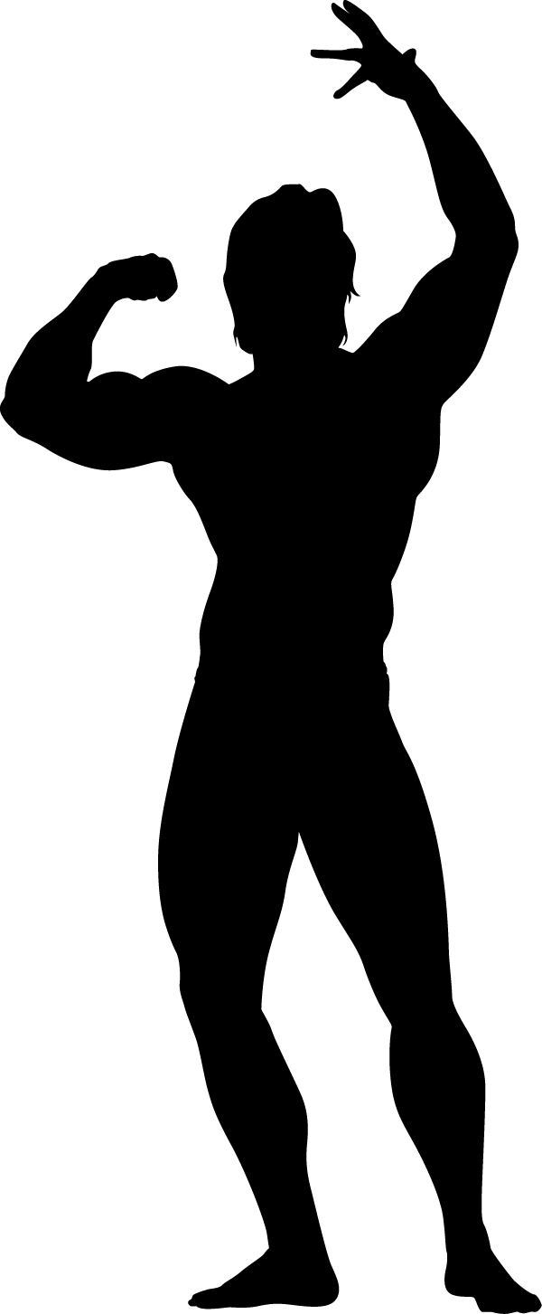Body Building Png - Silhouette Arnold Schwarzenegger Logo Clipart (600x1453), Png Download
