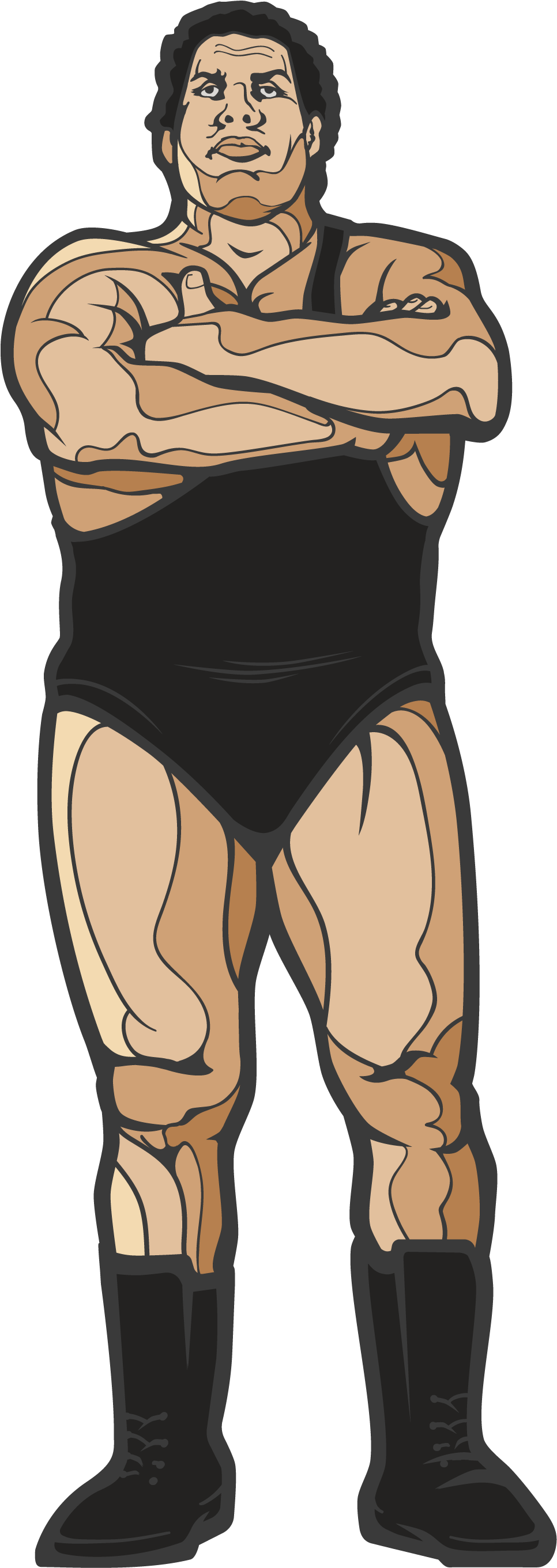 Andre The Giant Cartoon Clipart (2000x3500), Png Download