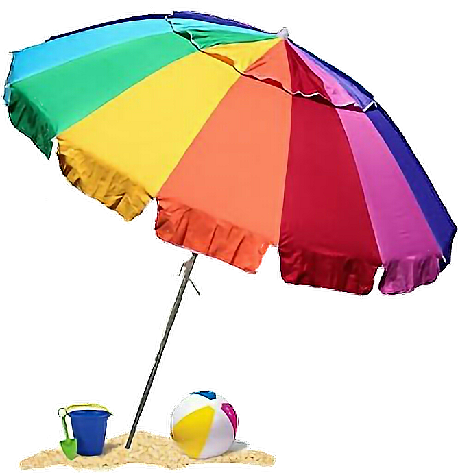 Transparent Beach Umbrella Clipart - Beach Umbrella - Png Download (668x690), Png Download