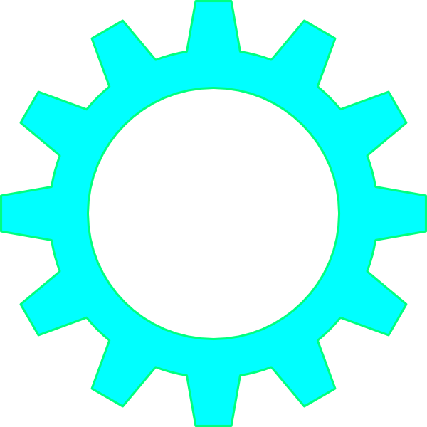 Aqua Cogwheel Clip Art At Clker - Gear Vector Png Transparent Png (600x600), Png Download