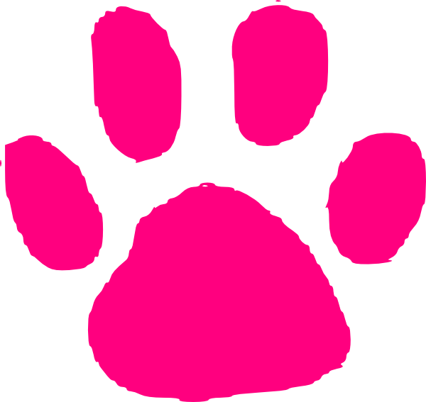 Barbie Clipart Print - Pink Paw Print Clip Art - Png Download (600x567), Png Download