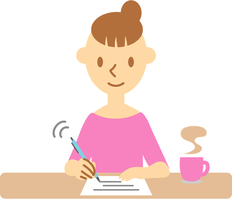 Woman Writing Letter Clipart - Illustration - Png Download (800x688), Png Download