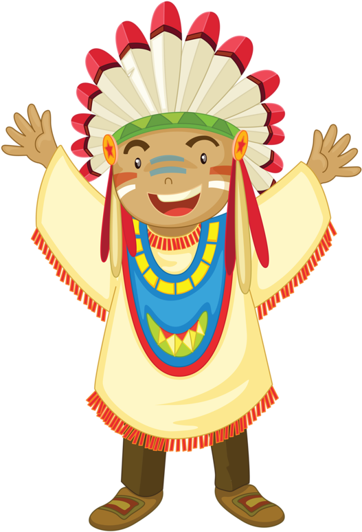 Thanksgiving Travelling Clipart Clip Art Black And - Dibujos De Indios A Color - Png Download (535x800), Png Download