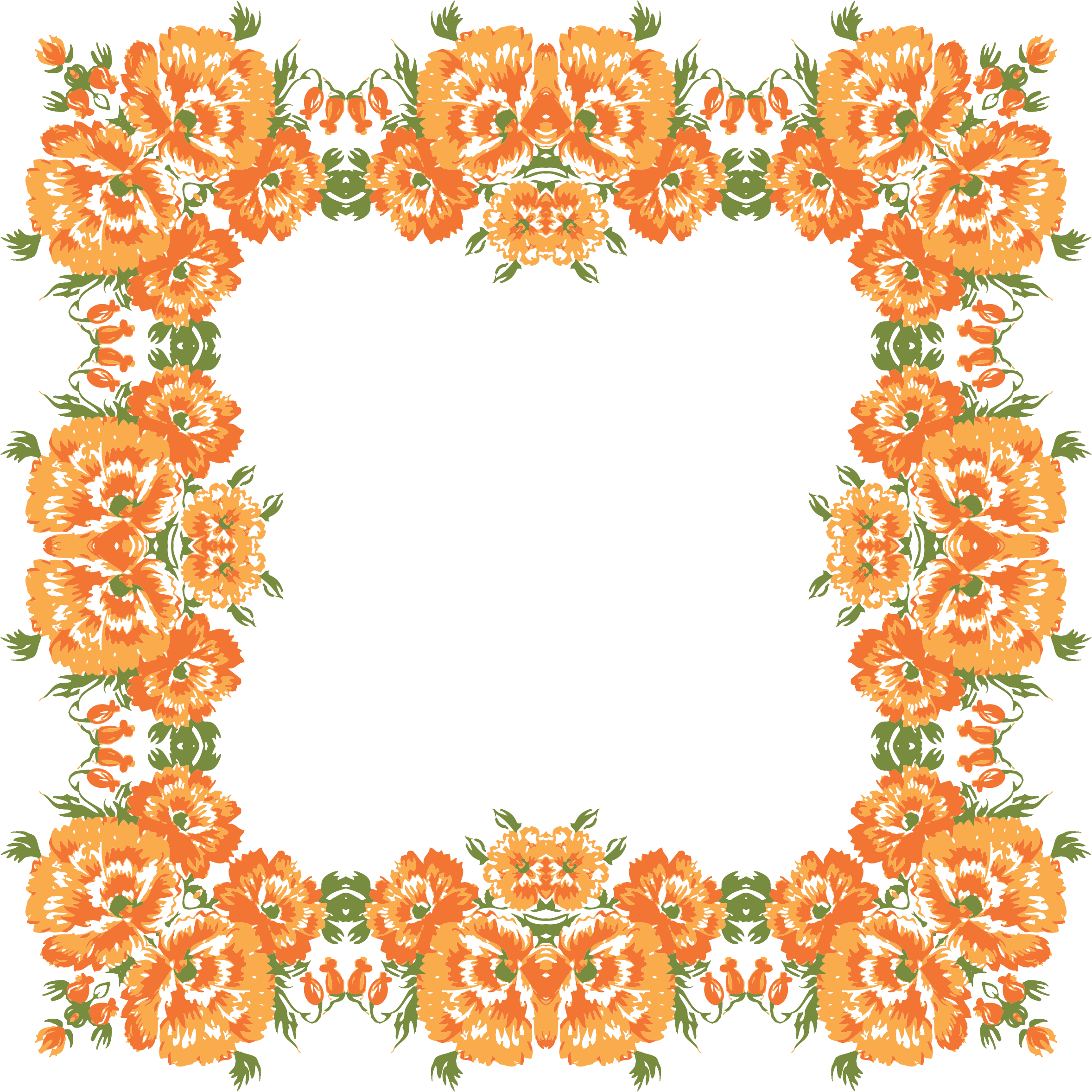 Watercolor Flower Wreath Clipart Clip Art Royalty Free - Orange Flower Wreath Transparent Background - Png Download (2356x2356), Png Download