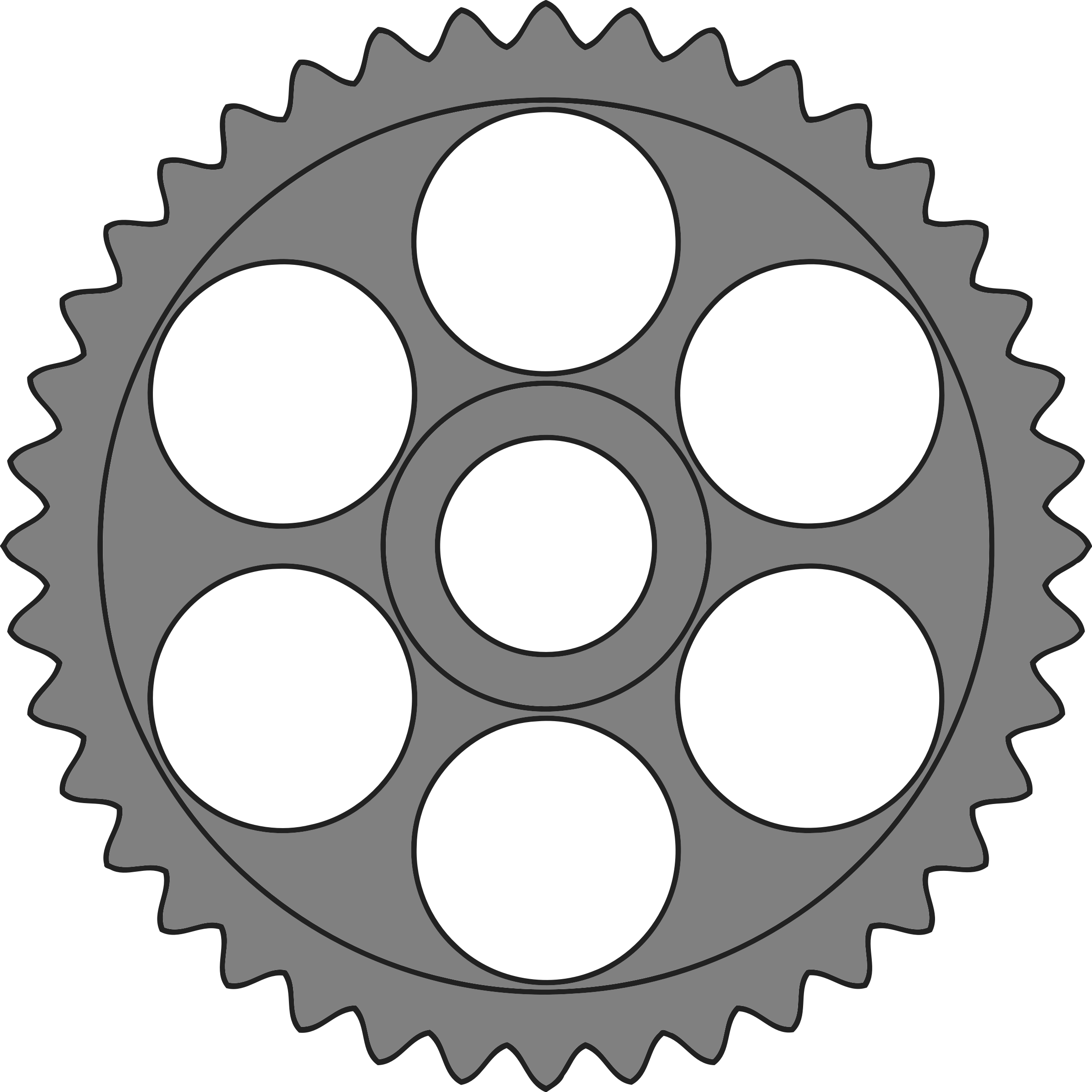 50-tooth Gear With Circular Holes Clip Arts - 40 Tooth Gear Clipart - Png Download (2400x2400), Png Download
