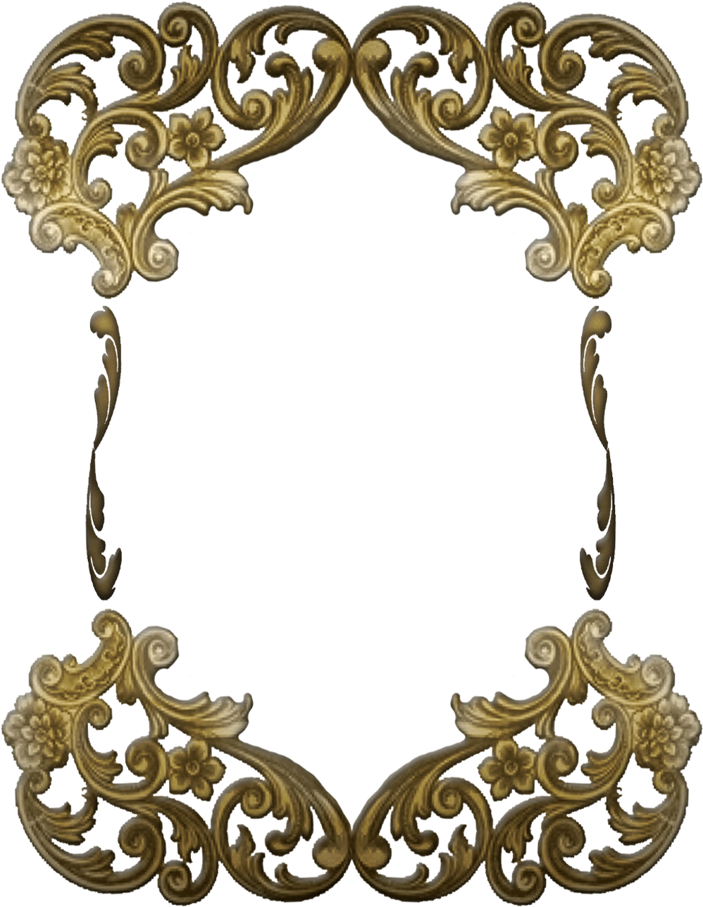Snowflake Picture Frame Clipart With Hole In Middle - Transparent Background Victorian Frame Png (1009x1315), Png Download