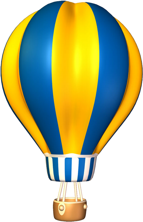 Blue And Yellow Air Balloons Clipart Png Transparent Png (526x800), Png Download