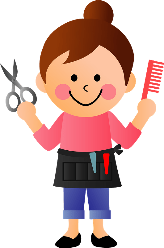 Beautician Hairdresser Woman Clipart - Hairdresser Cartoon Png Transparent Png (531x800), Png Download