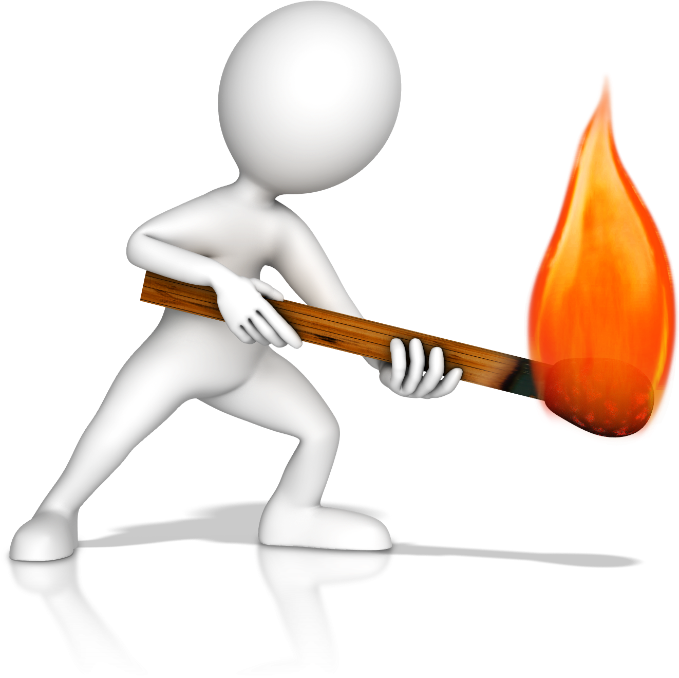 3d White Man Fire Clipart (1600x1328), Png Download