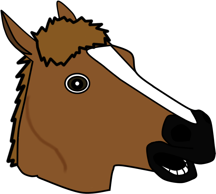 Transparent Horse Head Clipart - Horse Head Mask Drawing - Png Download (917x821), Png Download