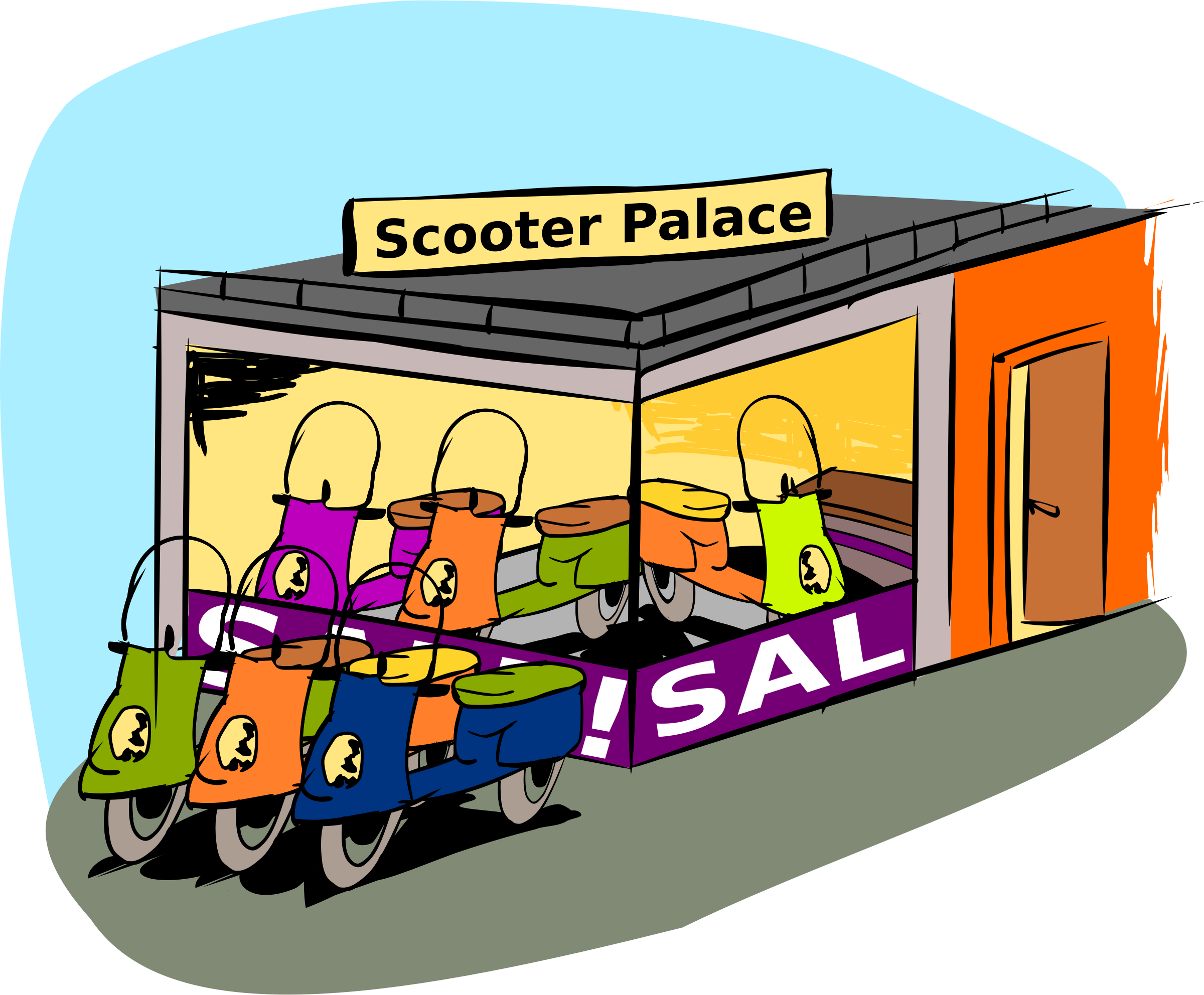 Trading Scooters Clip Arts - Vector Graphics - Png Download (2400x1984), Png Download