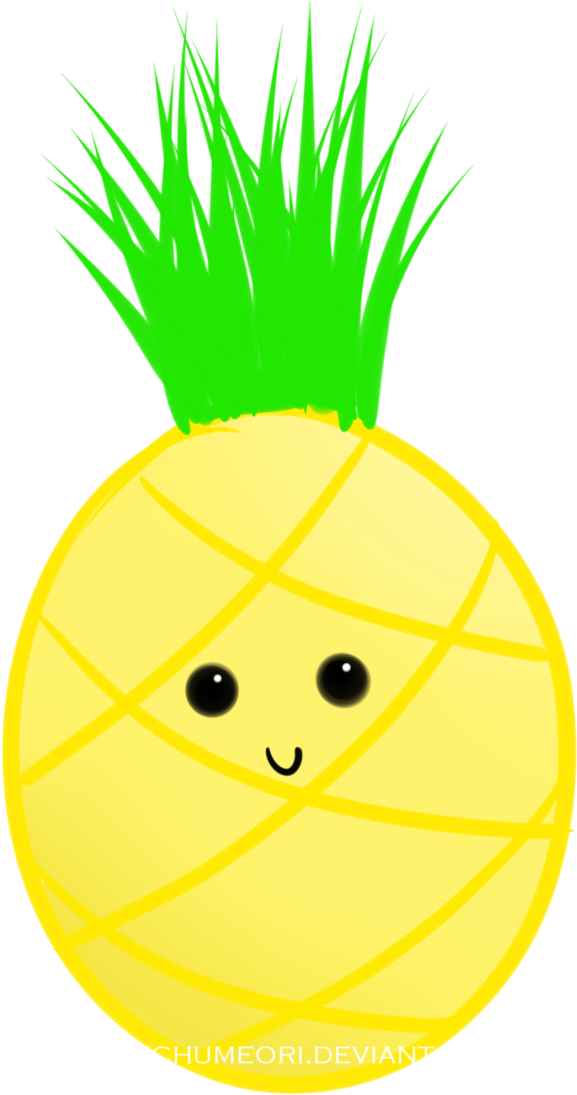Kawaii Clipart Pineapple, Kawaii Pineapple Transparent - Cute Pineapple Cartoon Png (730x1095), Png Download