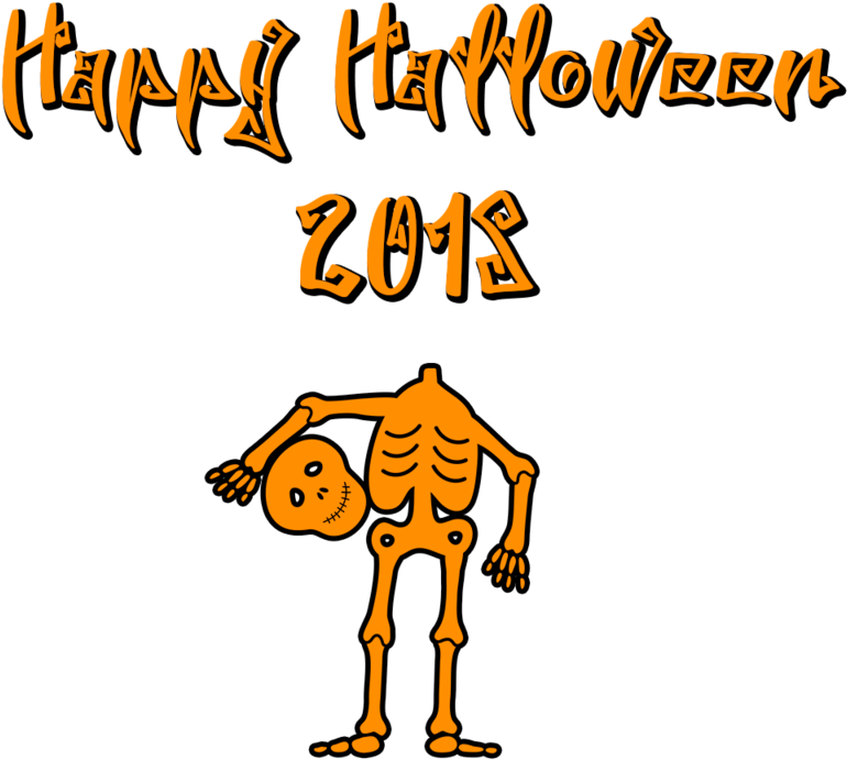 Happy Halloween 2018 Scary Font Skeleton - Scary Happy Halloween Clipart - Png Download (800x800), Png Download