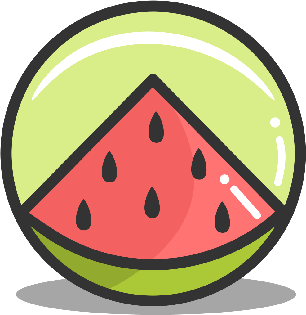 Button Watermelon Icon - Watermelon Icon Transparent Background Png Clipart (1024x1024), Png Download