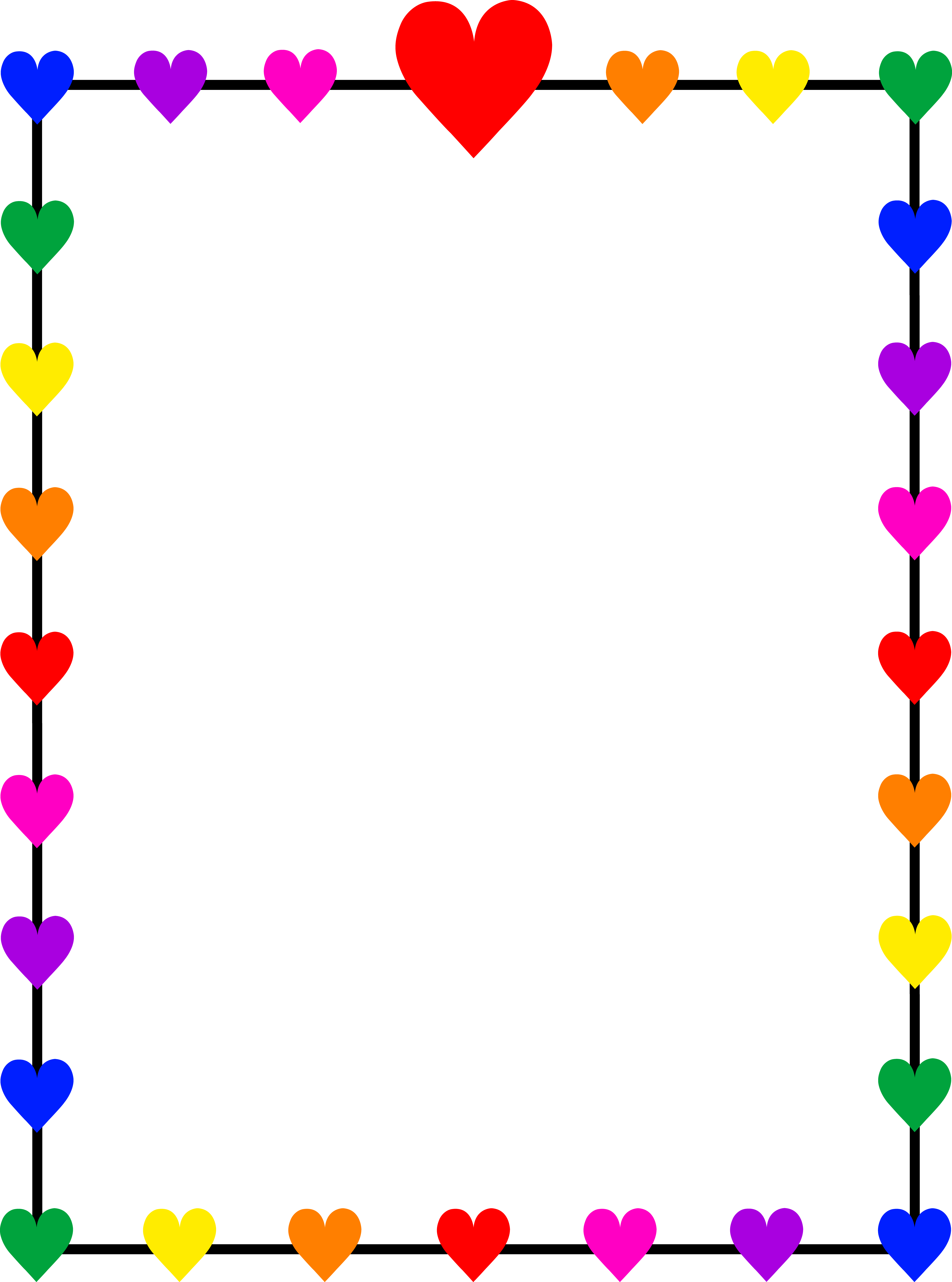 1000 Images About Heart Borders On Pint 1000 Images - Valentines Day Border Png Clipart (5952x8014), Png Download