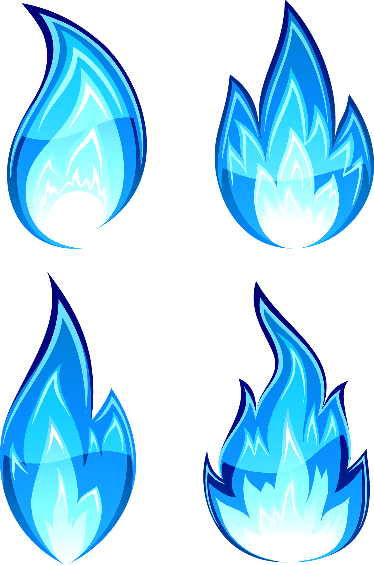 Flame Fire Drawing Clip Art - Clipart Blue Fire - Png Download (1300x1964), Png Download