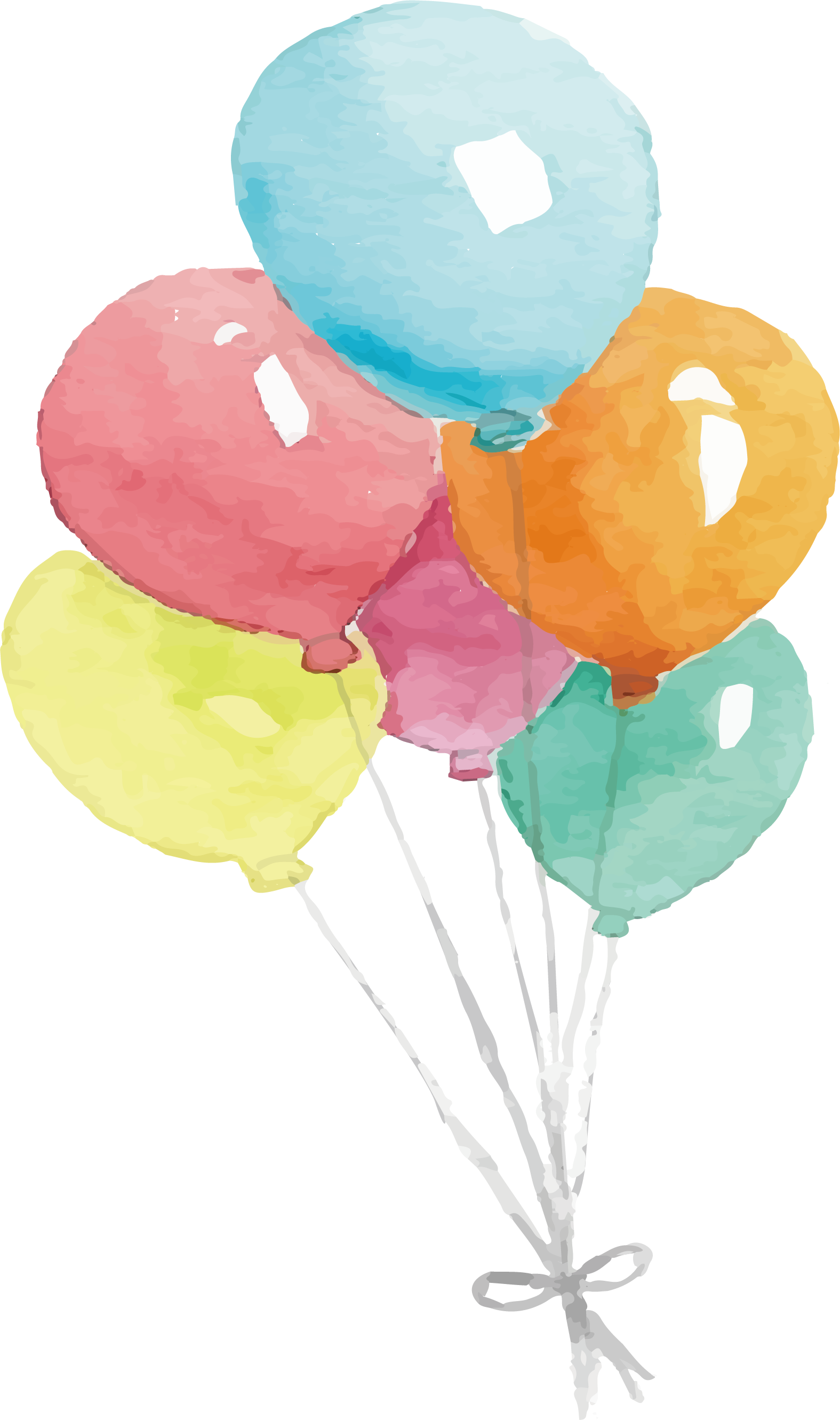 Clipart Balloon Watercolour, Clipart Balloon Watercolour - Watercolor Balloons Transparent Background - Png Download (1575x2662), Png Download