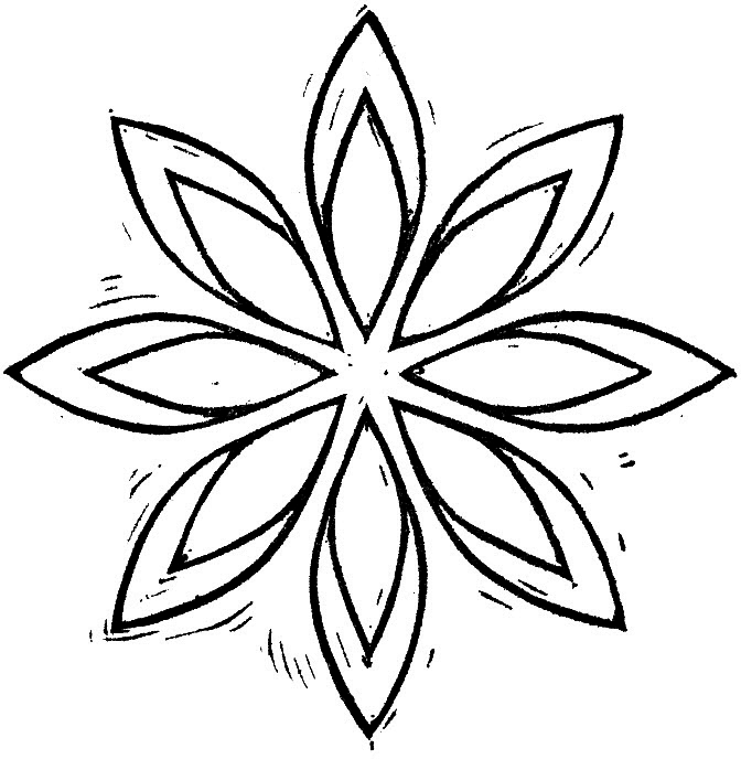 Drawing Geometry Flower - Okul Öncesi Güneş Boyama Clipart (672x688), Png Download