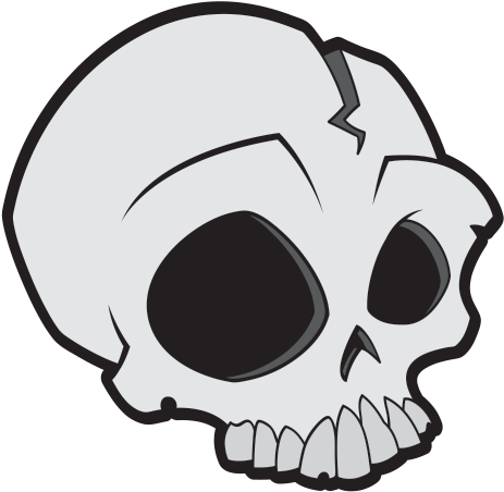 Printed Vinyl Cartoon Skull - Cartoon Skull Clipart (600x600), Png Download