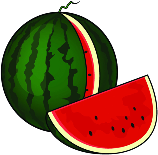 Cartoon Transparent Background Watermelon Clipart (600x548), Png Download