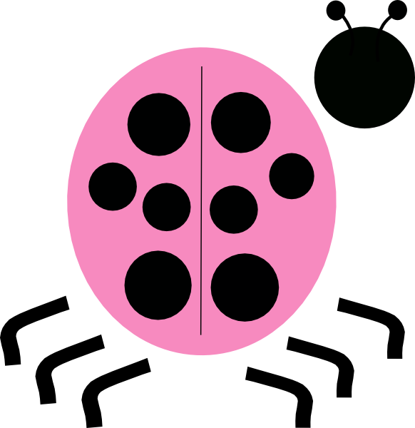 Pink Ladybug Clip Art At Clker - Clip Art - Png Download (582x600), Png Download