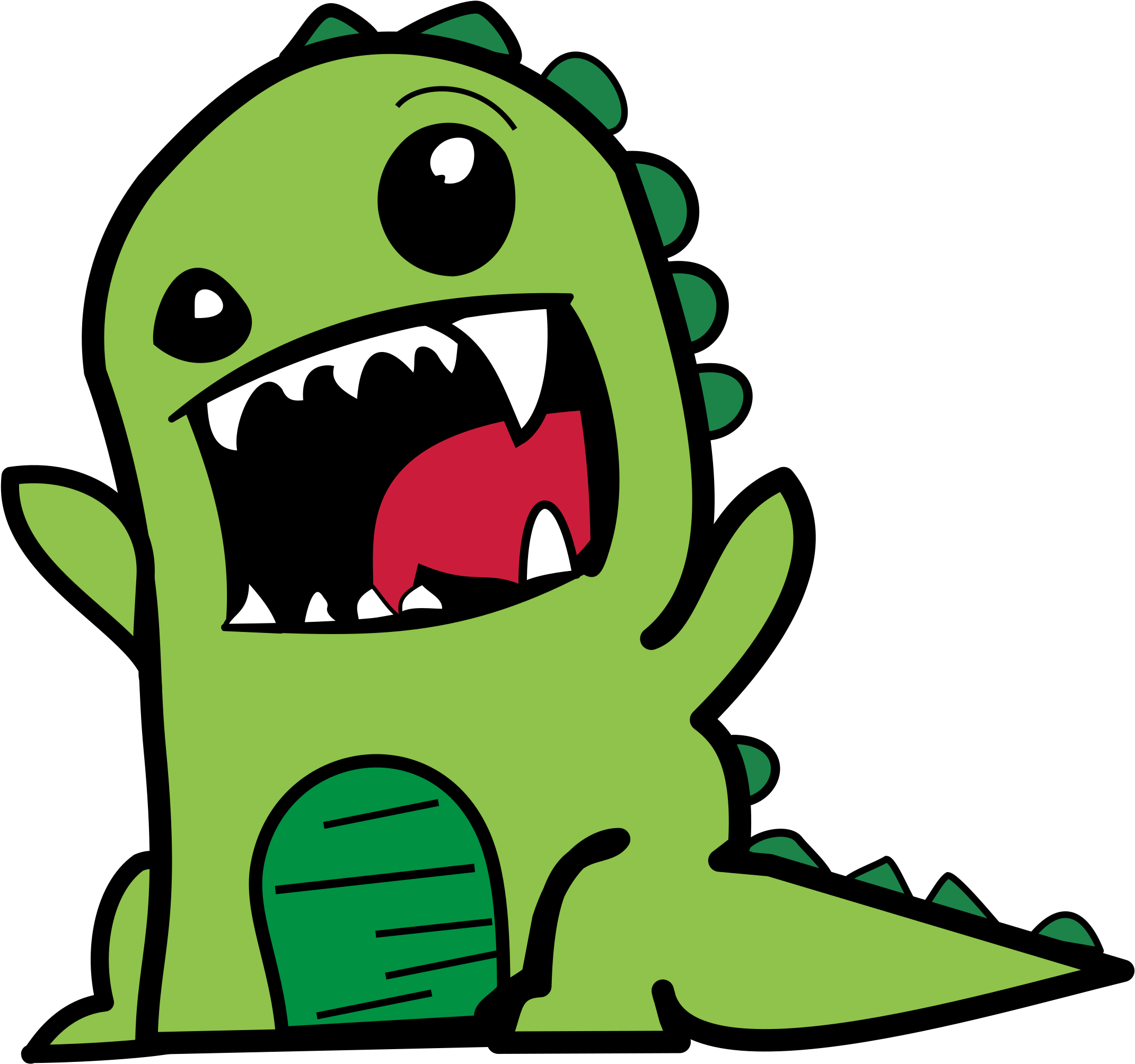 Clipart Dinosaur Cartoon - Png Download (1920x1801), Png Download