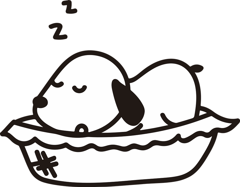 Dog Sleeping Clipart Black And White - Png Download (922x720), Png Download