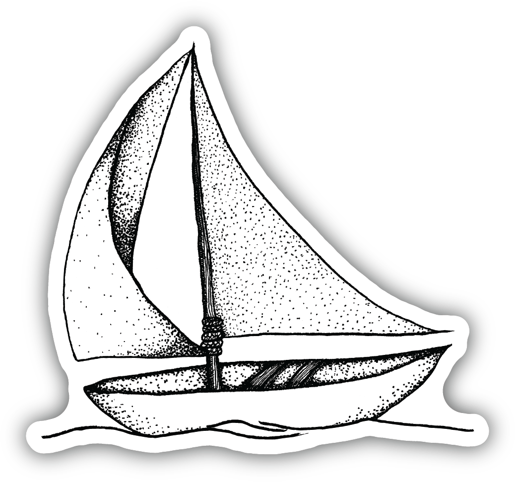 Sailboat Sketch Sticker - Sail Clipart (1200x1200), Png Download