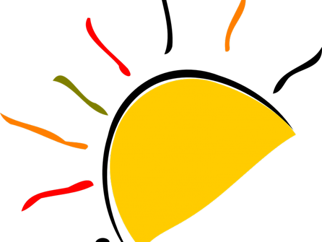 Good Evening Clipart Sun Ray - Half Of A Yellow Sun - Png Download (640x480), Png Download