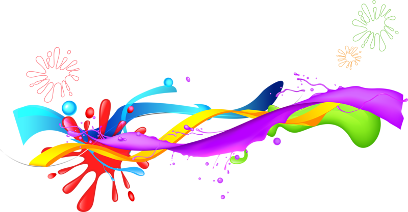 Color Illustration Hand Holi Drawn Ribbon Clipart - Gulal Png Transparent Png (800x417), Png Download