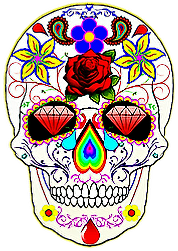#sugar Skull #skull #colorful #celebration #tattoo - Sugar Skull Salad Plates Clipart (500x500), Png Download