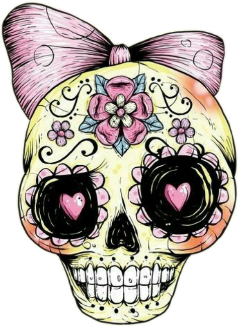 #skull #skulls #sugarskull #sugarskulls #skulltattoo - Girl Sugar Skulls Iphone Clipart (480x854), Png Download