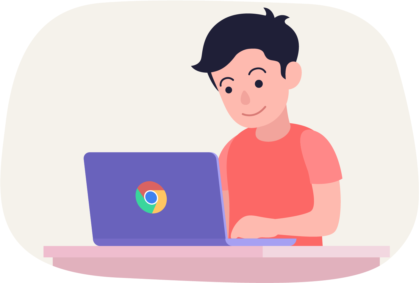 Download Student Chromebook Clipart Cartoon Kid On Chromebook Png