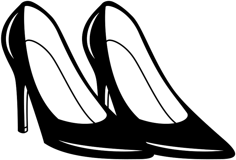 1520631972 Clipart - High Heels Clipart Black And White - Png Download (800x550), Png Download