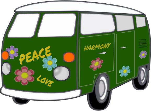 Hippy Van - Transparent Van Clipart - Png Download (600x600), Png Download