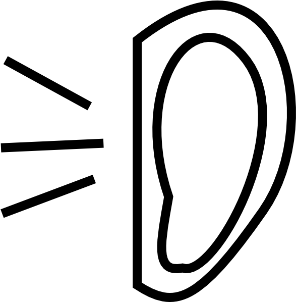 Outline Of Hearing Clipart (594x597), Png Download