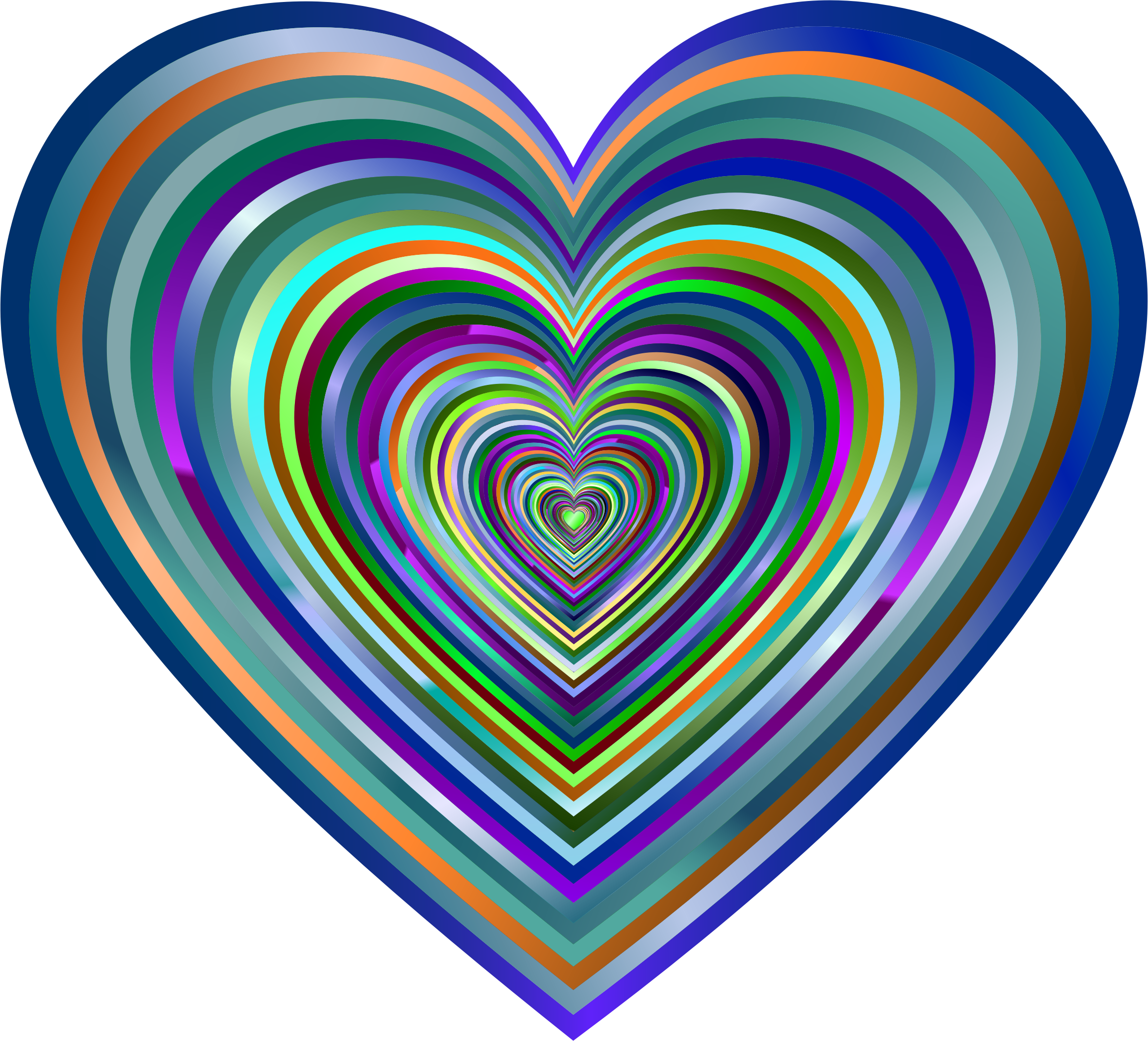 Physcedelic Clipart Colorful 3 Tunnel Tunnel Hearts - Colorful Heart Png Transparent Png (2320x2104), Png Download
