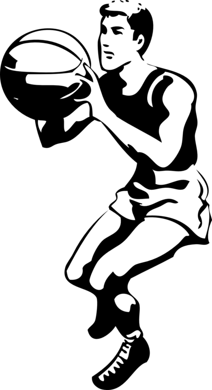 Basketball Clipart Black Background Picture Free Stock - Play Basketball Clipart Black And White - Png Download (435x800), Png Download