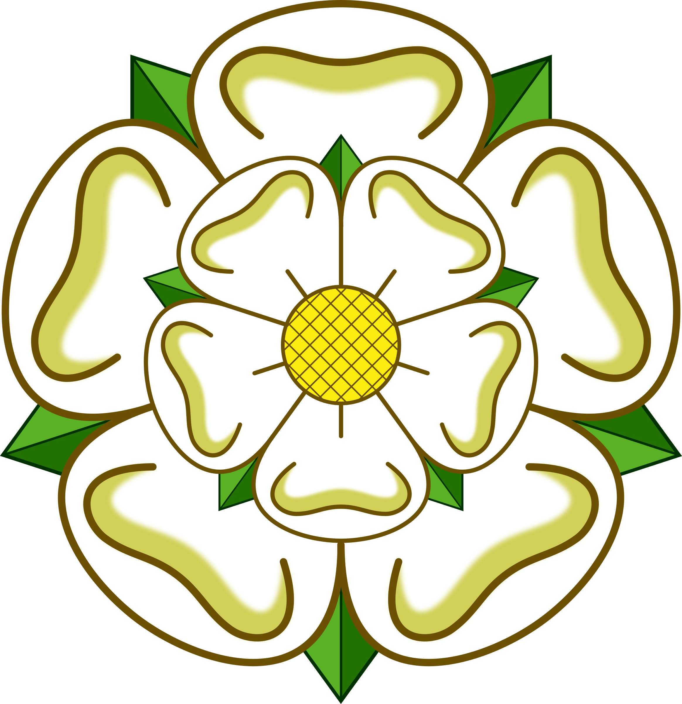 Symmetry,petal,plant - Yorkshire Rose Clipart (728x750), Png Download