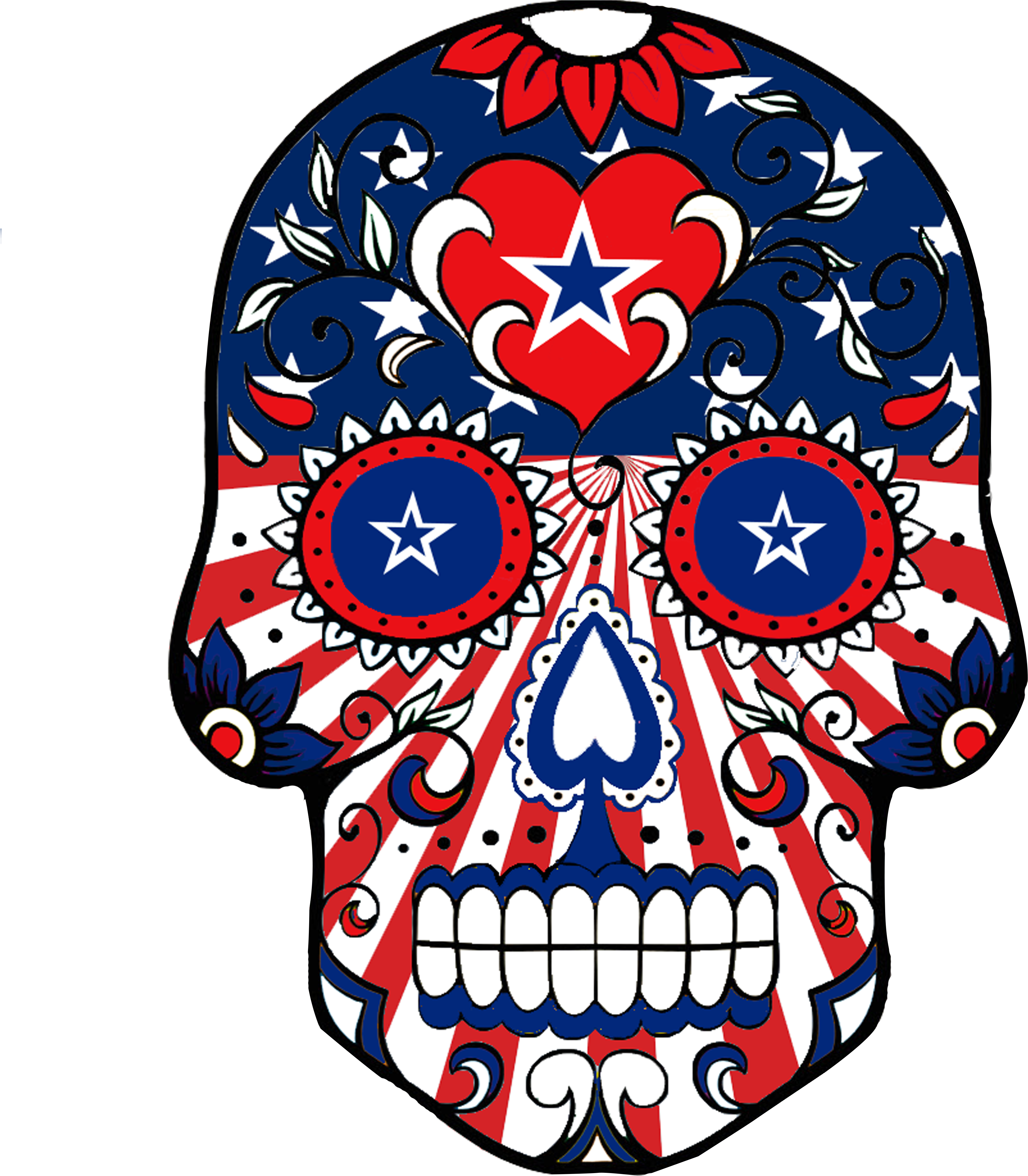 Longhorn Clipart Sugar Skull - Skull - Png Download (4500x5400), Png Download