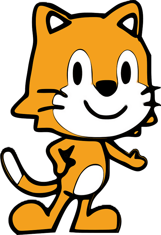 Cartoon Ginger Cat Clipart - Scratch Jr Cat Png Transparent Png (548x800), Png Download