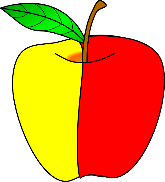 Red And Yellow Apple Clipart - Png Download (540x595), Png Download