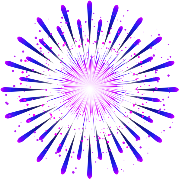 Clipart Fireworks Purple - Fireworks Clipart Png Transparent (600x600), Png Download