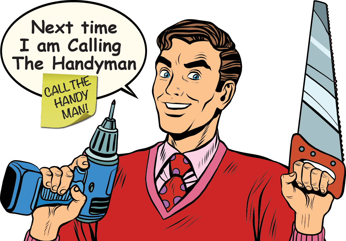 Cartoon Man Doing House Repairs Clipart (1163x813), Png Download