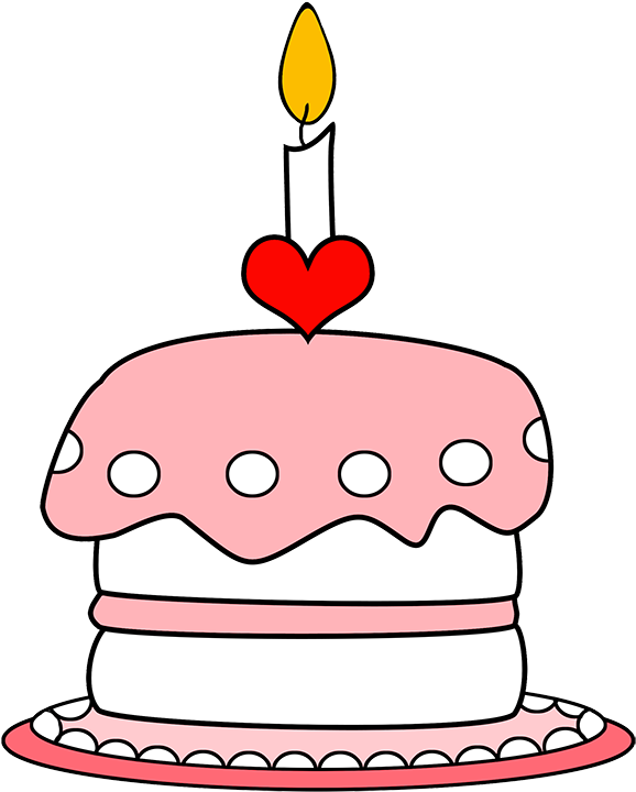 Birthday Cake Candle Clip Art - Pink Birthday Cake Clipart - Png Download (692x827), Png Download